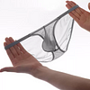 Men's Low Waist Sexy Transparent Ultra-Thin U-Convex Large Pouch Briefs
