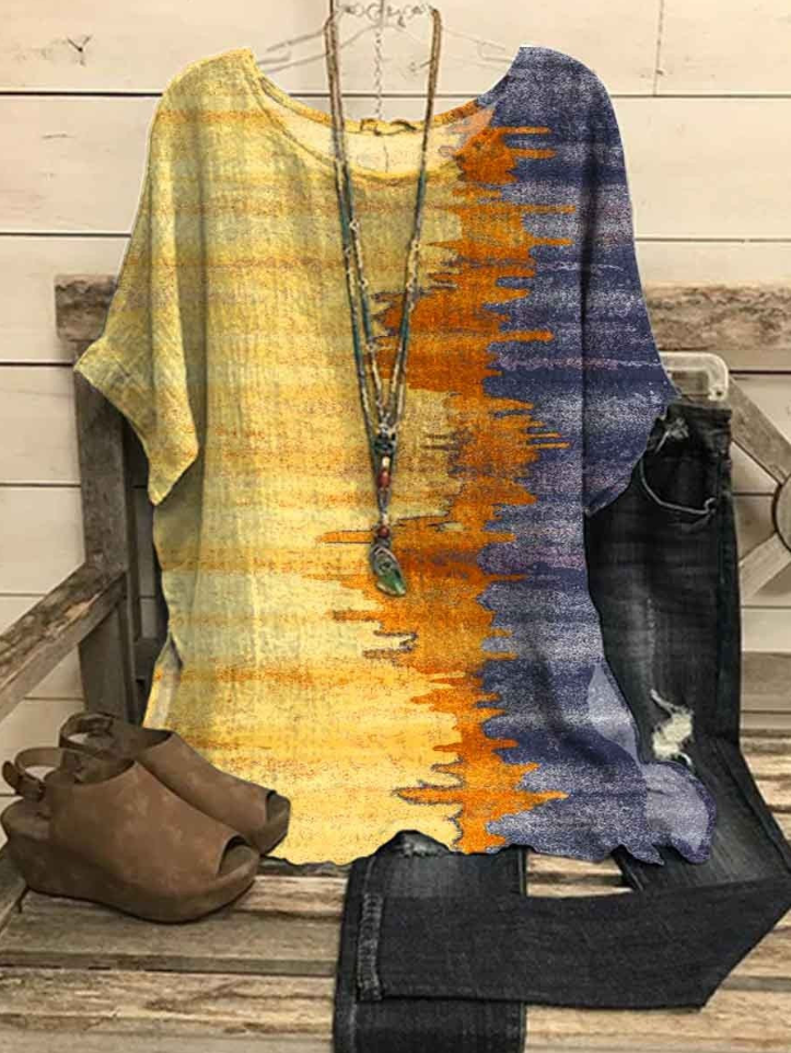 Artist Sunset Printed Women's Tops