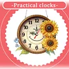 2Pcs Sunflower DIY Diamond Painting Ornament with Clock Function Home Decor Art