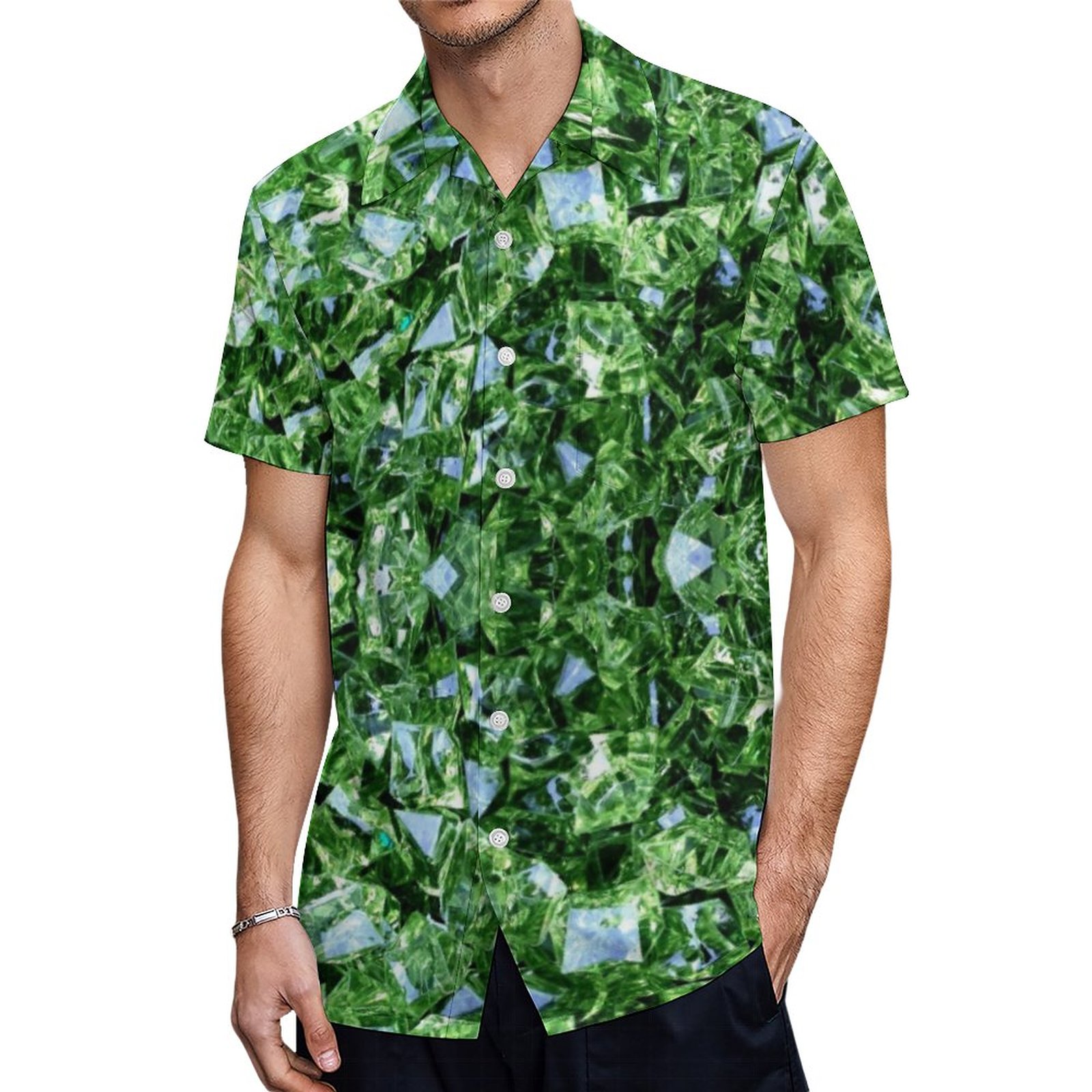 Trendy Green Stylish Modern Holidays Hawaiian Shirt Mens Button Down Plus Size Tropical Hawaii Beach Shirts