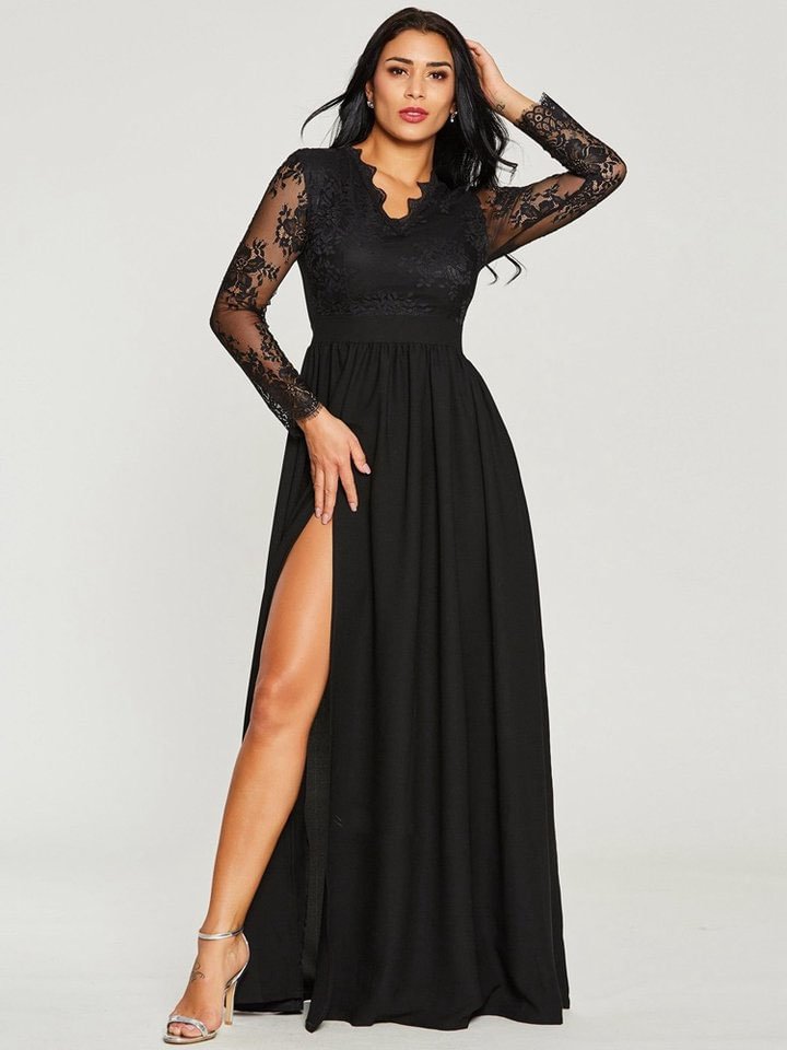 Sexy Lace Evening Dress Black Dress