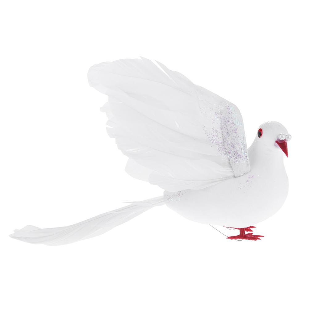 

White Artificial Foam Feather Spreading Wings Simulation Dove Wedding Decor, 501 Original