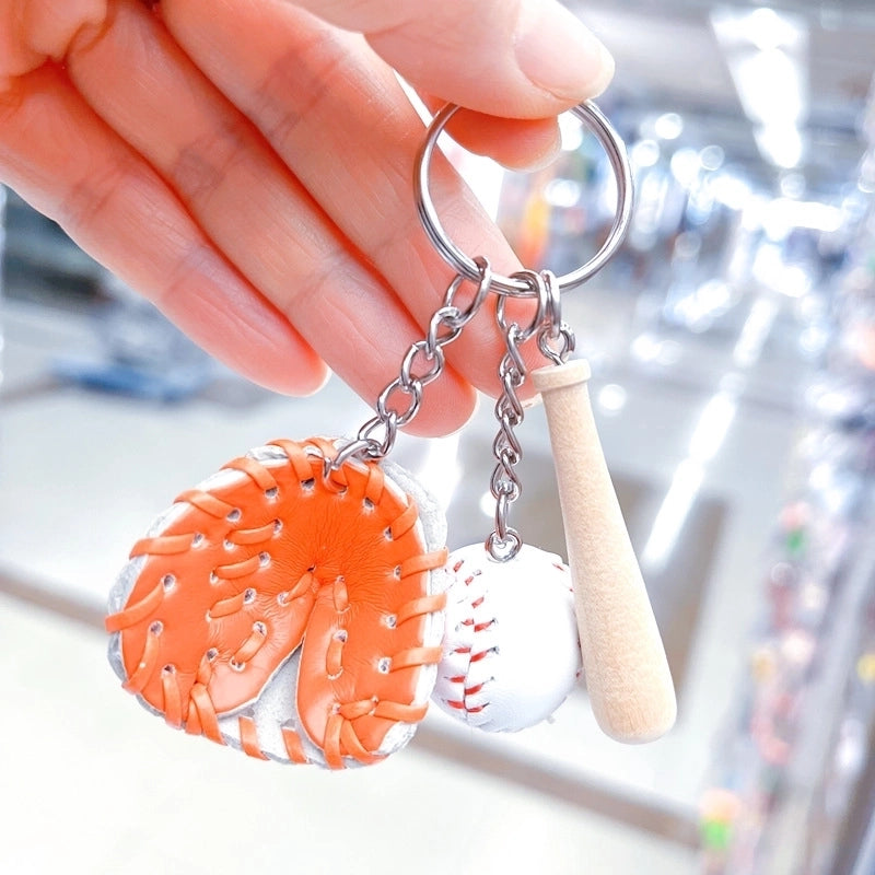 Fashion Baseball Pu Leather Unisex Bag Pendant Keychain