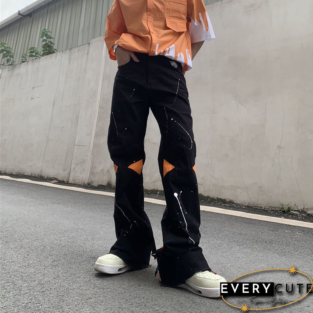Unisex Hiphop Splash Ink Trousers