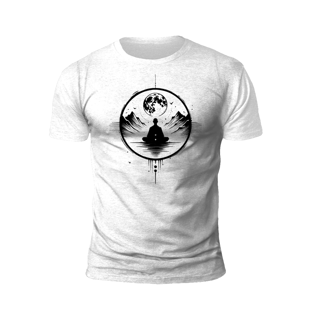 Zen Reflections: Moonlit Meditation T-shirt
