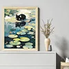 Black Cat On Lotus Leaf - 11CT Stamped Cross Stitch 40*50cm/15.75*19.69in