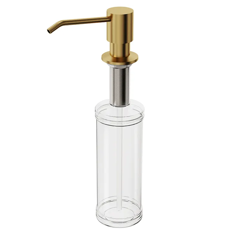 EVERSTEIN Compact Round Kitchen Sink Soap Dispenser Brushed Gold