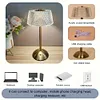 Crystal Table Lamp Cordless Desk Lamp Dimmable Sleeping Light for Restaurant Bar