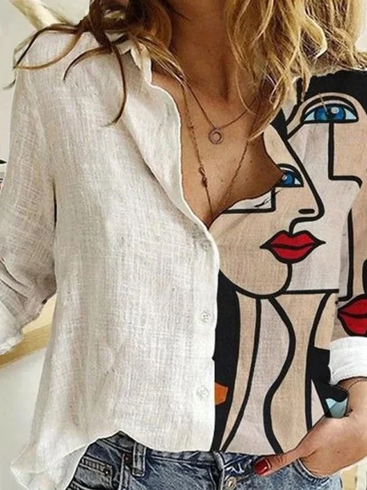 Regular Fit Abstract Blouse