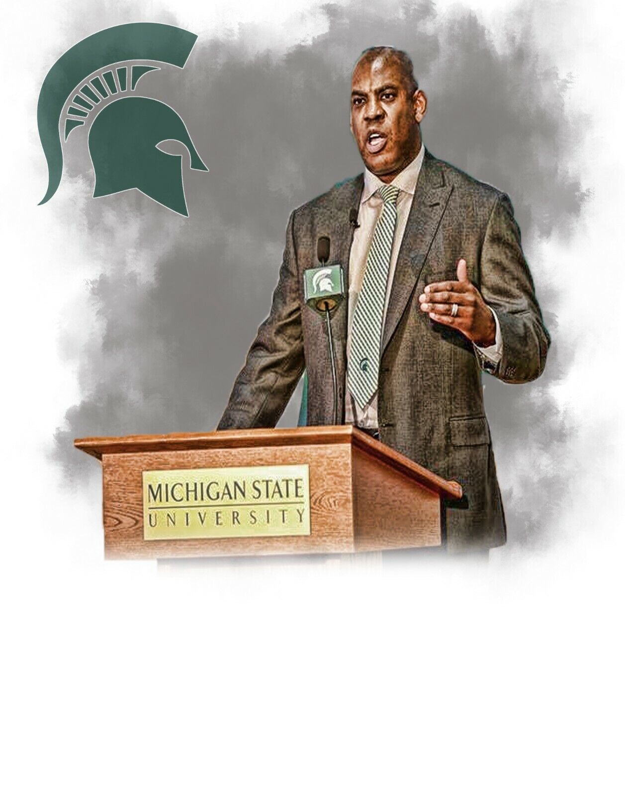 Mel Tucker Michigan State football coach 8x10 Photo Poster painting edit