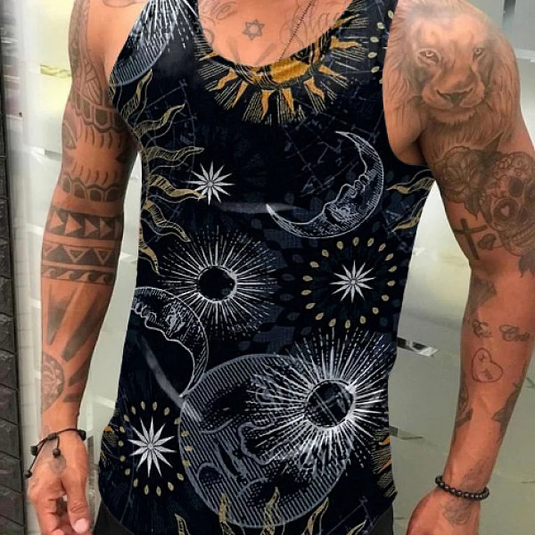 Casual Slim Fit Sleeveless Summer Tops Men's Tank at Hiphopee