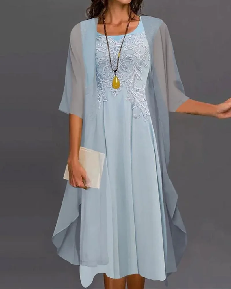 Women's Mesh Solid Color Dress