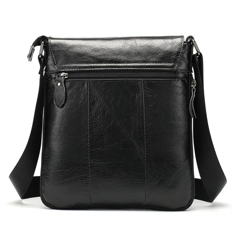 Mens Handy Large Capacity Casual Durable Leather Crossbody Bag