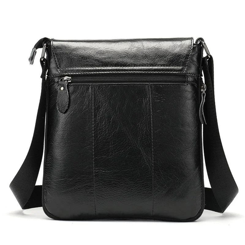 Mens Handy Large Capacity Casual Durable Leather Crossbody Bag