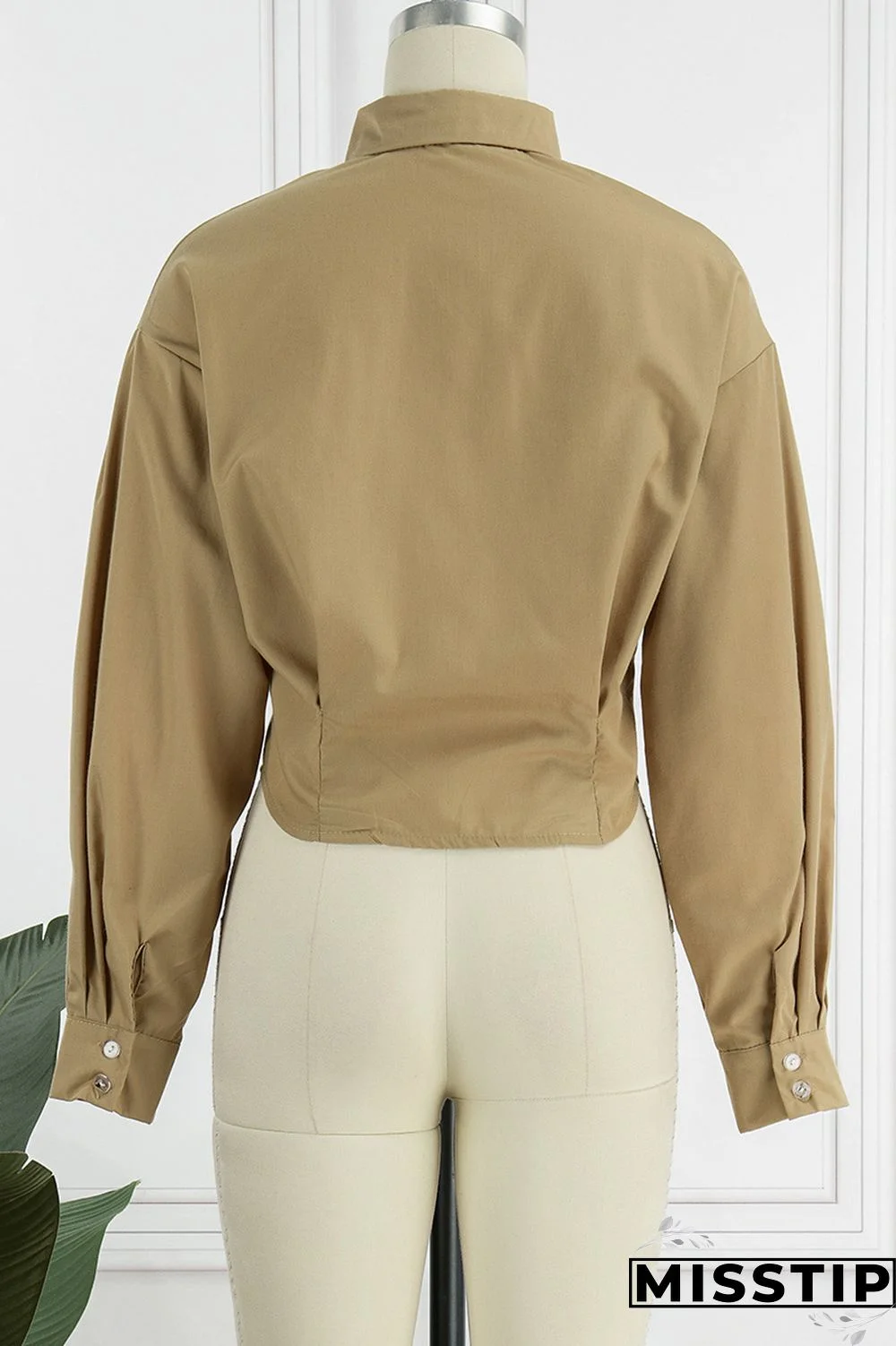 Black Casual Solid Patchwork Turndown Collar Tops