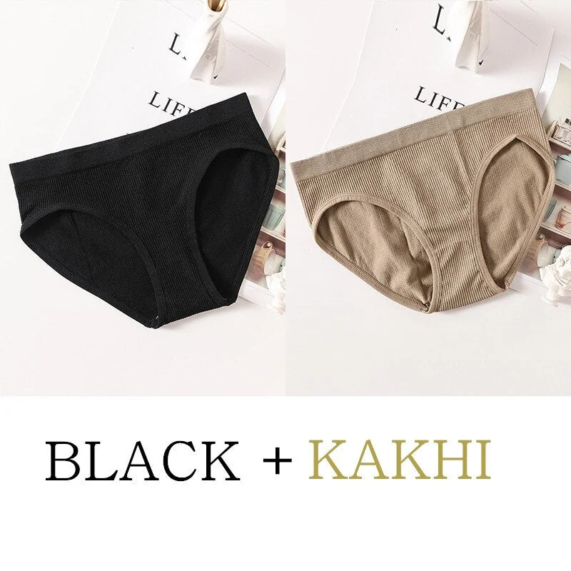 2PCS/Set Women Panties Bodyshaper Briefs Seamless Underwear Sexy Female Underpants Sexy Lingerie Ladies Comfort Cotton Panty M-L