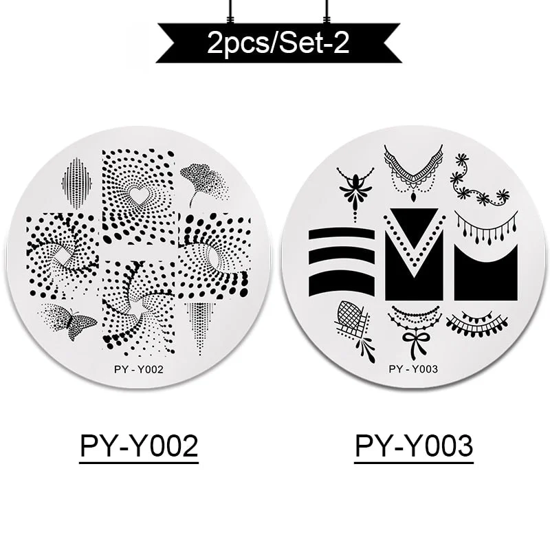 PICT YOU Nail Stamping Plates Rectangle Geometric Line Wave Pattern Stainless Steel Nail Art Image Stamp Stencils Design J004-Nail Inspo