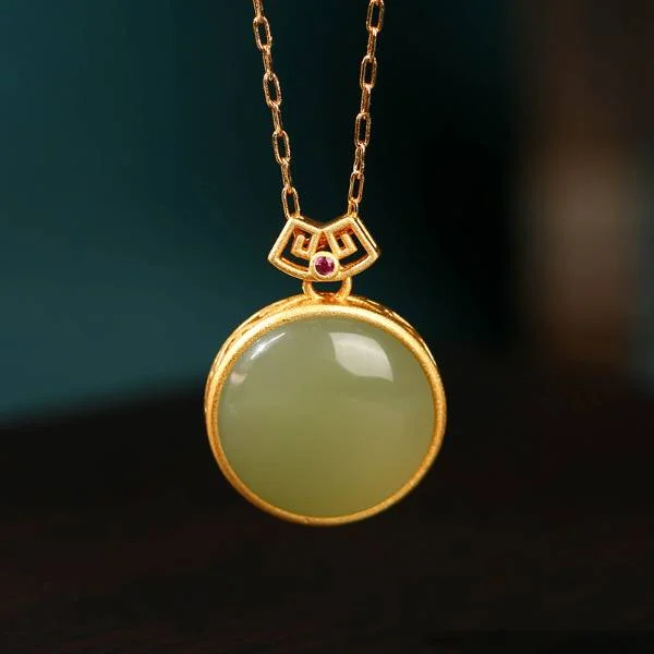 Natural Jade Auspicious Hetian Jade Pendant Necklace