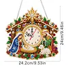 Acrylic Special Shape Xmas Pray Diamond Pearl Painting Clock Handicraft Hanging Kit