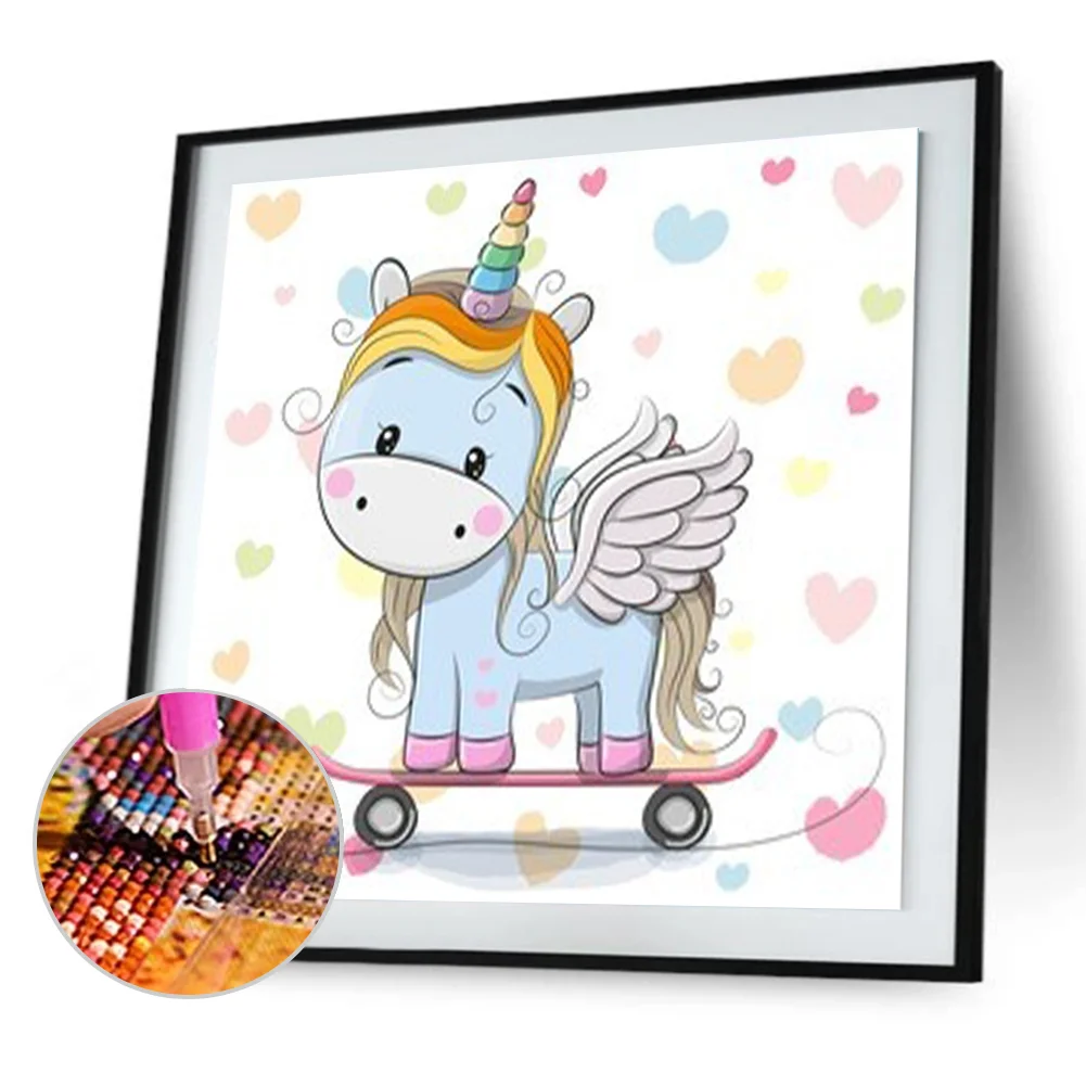 Full Round Diamond Painting 30*30cm - Unicorn