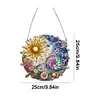 (Upgrade Size)DIY Diamond Painting Art Double Sided Effect Pendant Colorful Stained Glass Hanging Ornament Kit(Sunflower)