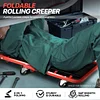 D SOLUTIONS 2-in-1 Foldable Rolling Z Creeper & Seat, 40" Low-Profile Roller Mechanics Under Car Chair 330 LBS Weight Capacity Garage Roller Creeper with 6 Swivel Casters