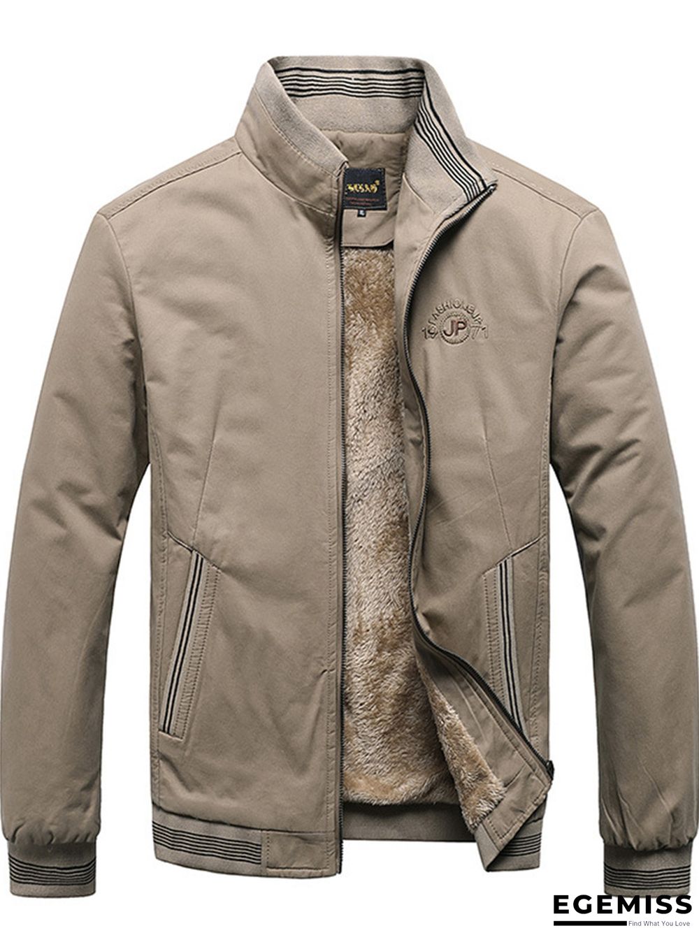 Casual Solid Color Stand Collar Men's Jacket | EGEMISS