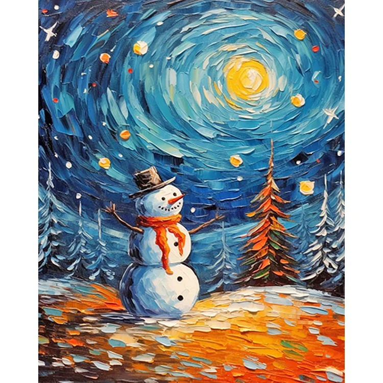 Xmas Snowman - Painting By Numbers - 40*50CM gbfke