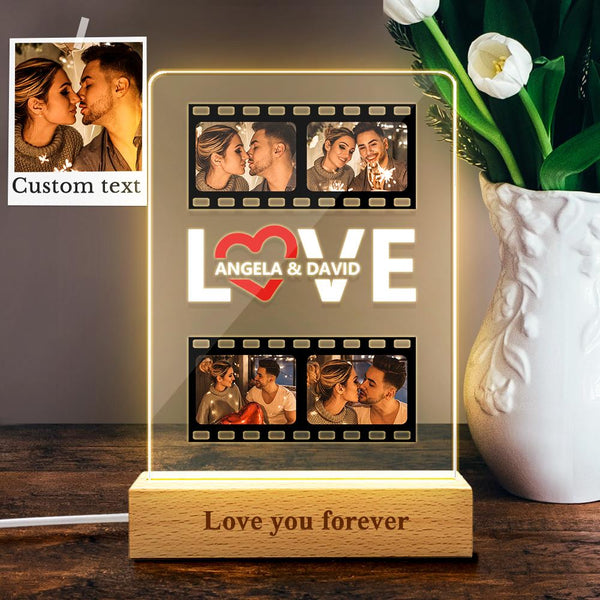 Loveyoufancy Custom Photo Lamp Film Photo Acrylic Lights Plaque Gifts for Her