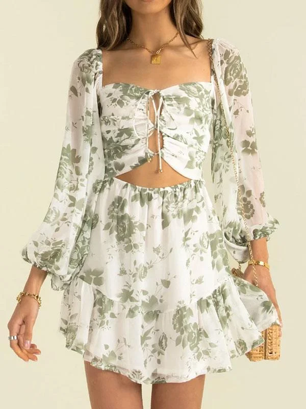 Long sleeves mini dress