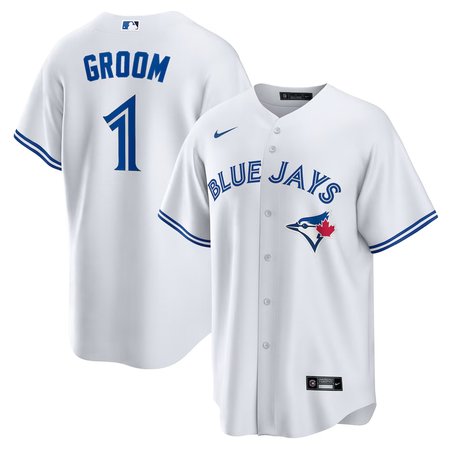 Men's Toronto Blue Jays  #1 Groom White Home Replica Jersey