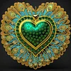 Peacock Love Heart - Crystal Rhinestone Diamond Painting