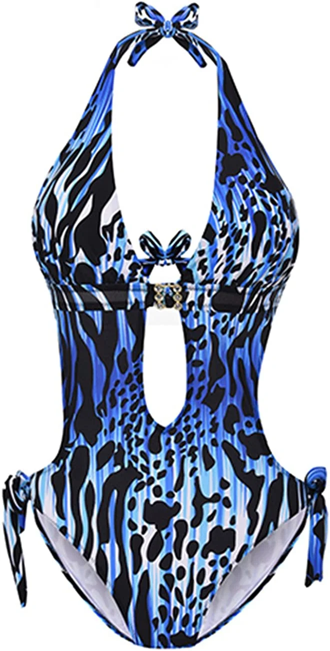 Cutout Tie Back and Side Monokini Swimsuits