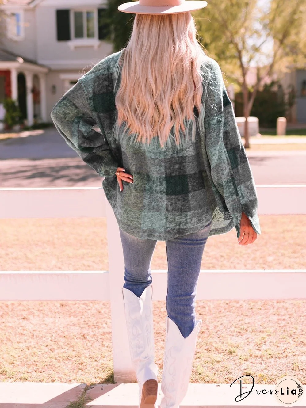 Plaid Multicolor Oversized Shacket with Button Details