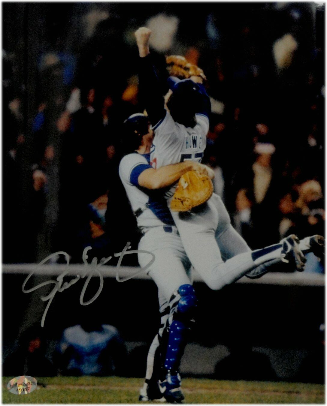 Steve Yeager Signed Auto 8X10 Photo Poster painting Dodgers World Series Steve Howe Celebrate