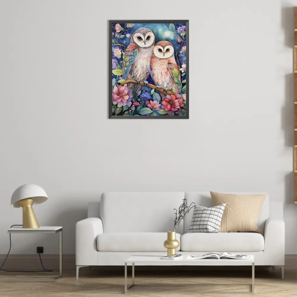Full Round Diamond Painting 40*50cm - Forest Owl