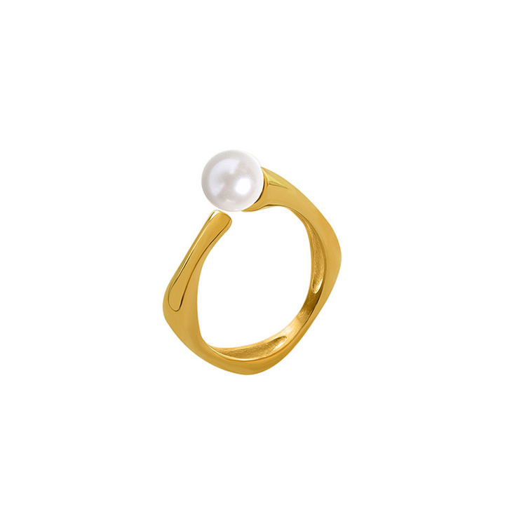 Pearl Square Simple Stackable Ring