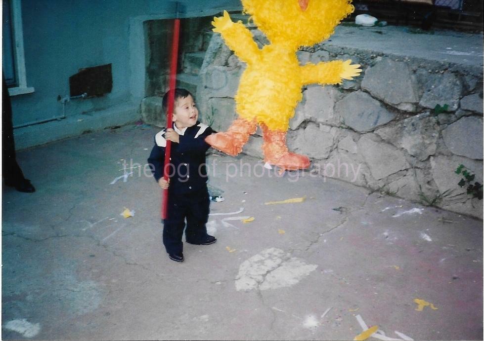 LOT OF 2 FOUND Photo Poster paintingS PINATA BOY Original COLOR Snapshot VINTAGE 22 42 T