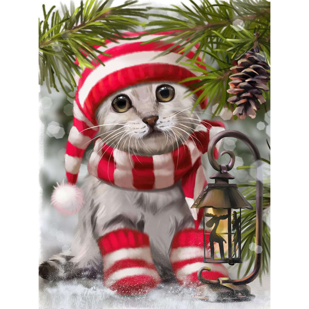 

30*40CM - Round Drill Diamond Painting - Cat, 501 Original