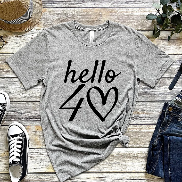 Hello 40 Shirt, 40th Birthday Gift, 40th Birthday T-shirt-Annaletters