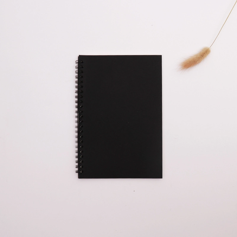 Vintage Leather Paper Wire-bound Notebook Simple Office Memo Book Design Logo Available