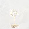 10 Pack | Gold Metal 3.5" Mini Circle Card Holder Stands, Hoop Table Number Stands, Wedding Table Place Card Menu Clips