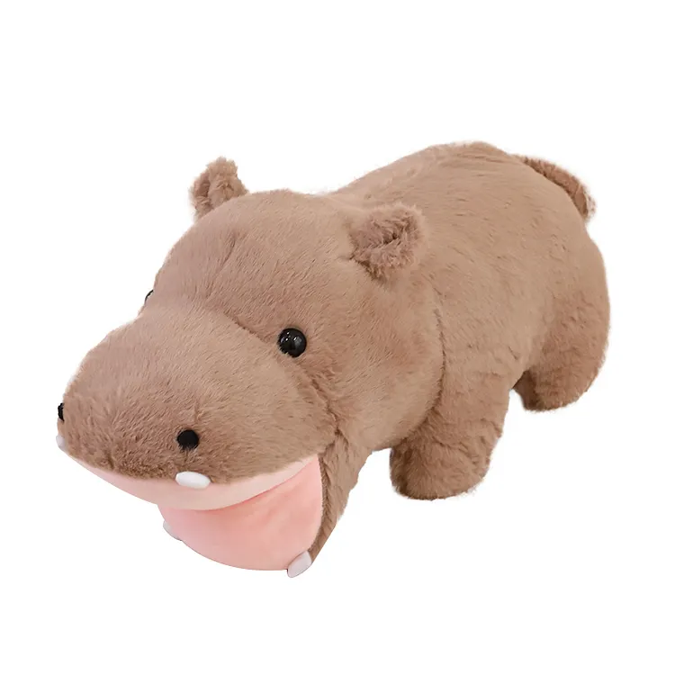 Fluffy Lying Hippo Plush Toy