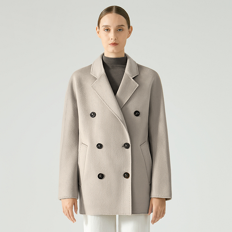 Women's Short Cashmere Coat-Chouchouhome