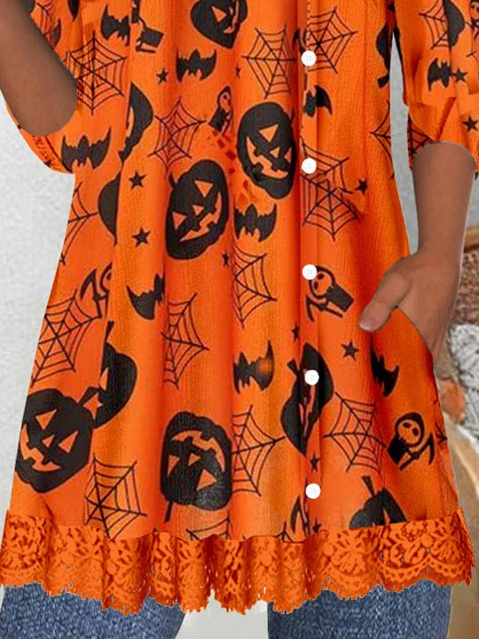 Women Half Sleeve V-neck Solid Color Dress