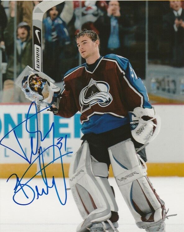 PETER BUDAJ SIGNED COLORADO AVALANCHE GOALIE 8x10 Photo Poster painting #1 Autograph