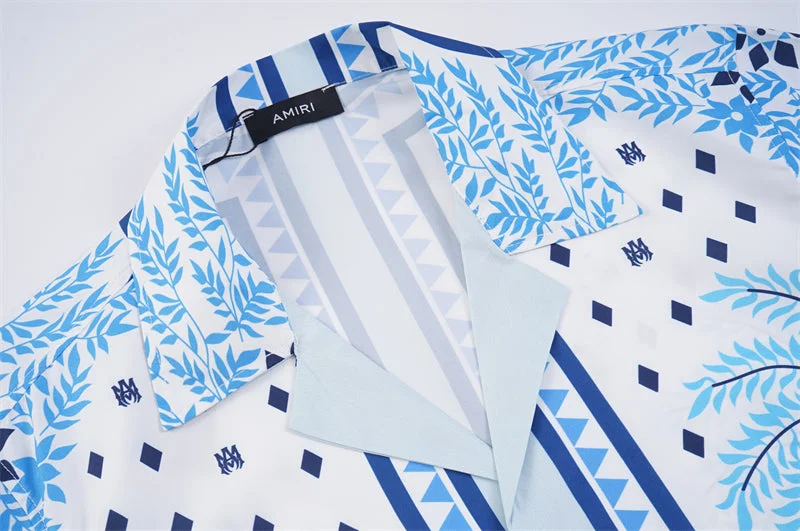 AMIRI 2023 new silk short-sleeved shirt