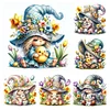 (Multi Style)Gnome Holding A Duckling-Full Embroidery 3 Strands 11CT Stamped Cross Stitch-50*50CM