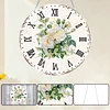 2D DIY Acrylic White Flower Diamond Painting Wall Clock Pendant w/Clock Function