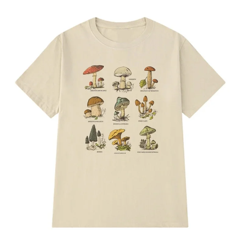 Vintage Fashion Mushroom Print Oversized T Shirt